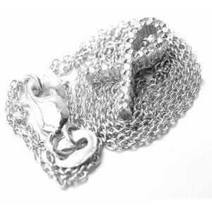 Authentic! Roberto Coin 18k White Gold Diamond Hope Tiny Treasures Necklace